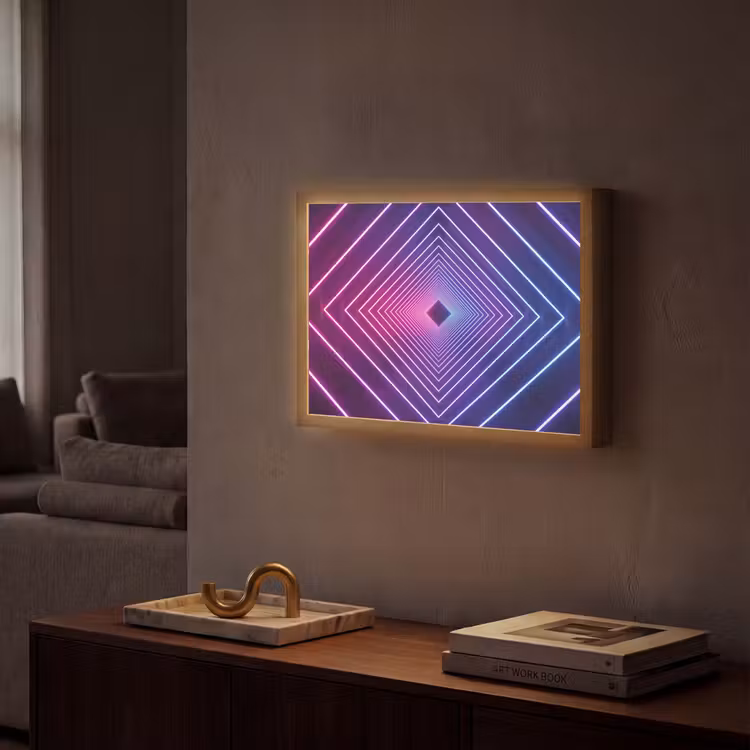 Driedimensionaal - Tunnel - Ruimte Light Box met batterij (Wandlamp) middel -sfeer1