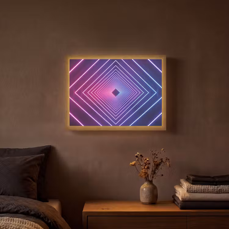 Driedimensionaal - Tunnel - Ruimte Light Box met batterij (Wandlamp) middel -sfeer4