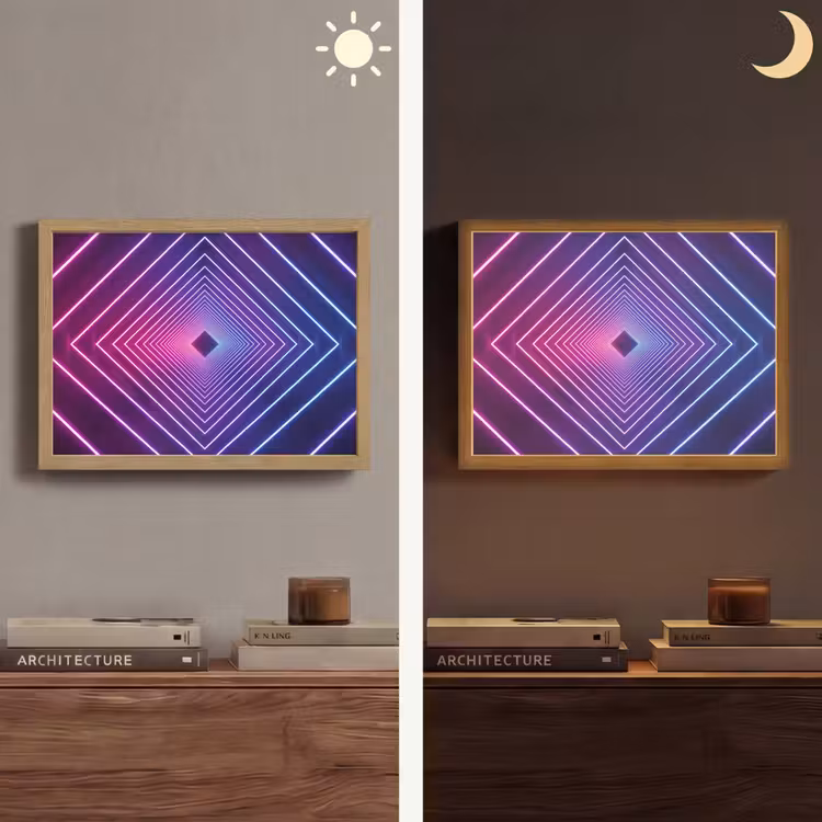 Driedimensionaal - Tunnel - Ruimte Light Box met batterij (Wandlamp) middel -sfeer3
