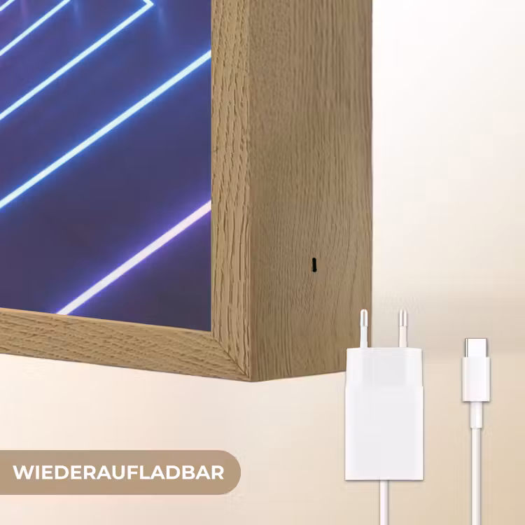 Driedimensionaal - Tunnel - Ruimte Light Box met batterij (Wandlamp) middel -USP_websiteoplaadbaarDE