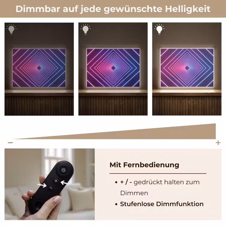 Driedimensionaal - Tunnel - Ruimte Light Box met batterij (Wandlamp) middel -USP_dimbaarDE