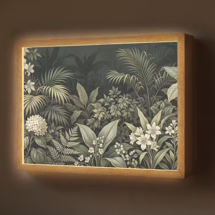 Jungle - Bladeren - Botanisch - Groen Light Box met batterij (Wandlamp) middel -z3d_website
