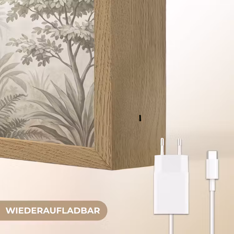 Jungle - Palmbomen - Natuur Light Box met batterij (Wandlamp) middel -USP_websiteoplaadbaarDE