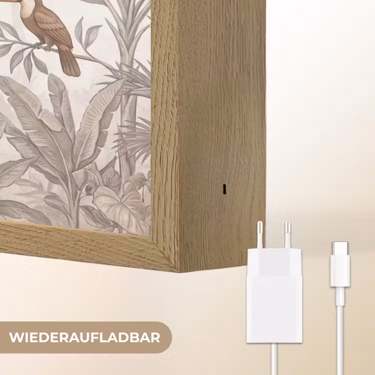 Jungle - Dieren - Palmbomen Light Box met batterij (Wandlamp) middel -USP_websiteoplaadbaarDE