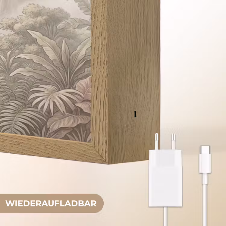 Jungle - Watervallen - Tropisch - Illustratie Light Box met batterij (Wandlamp) middel -USP_websiteoplaadbaarDE