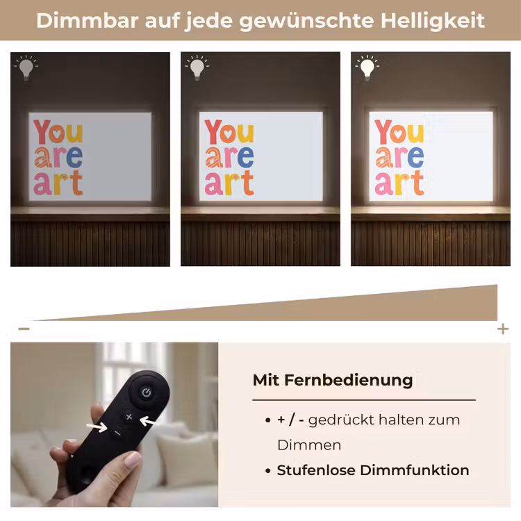 You are art - Kleurrijk - Grafisch Light Box met batterij (Wandlamp) middel -USP_dimbaarDE