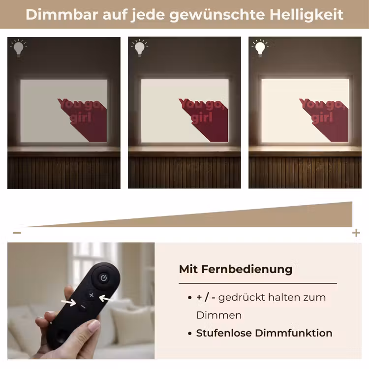 you go girl - 3D - Rood Light Box met batterij (Wandlamp) middel -USP_dimbaarDE