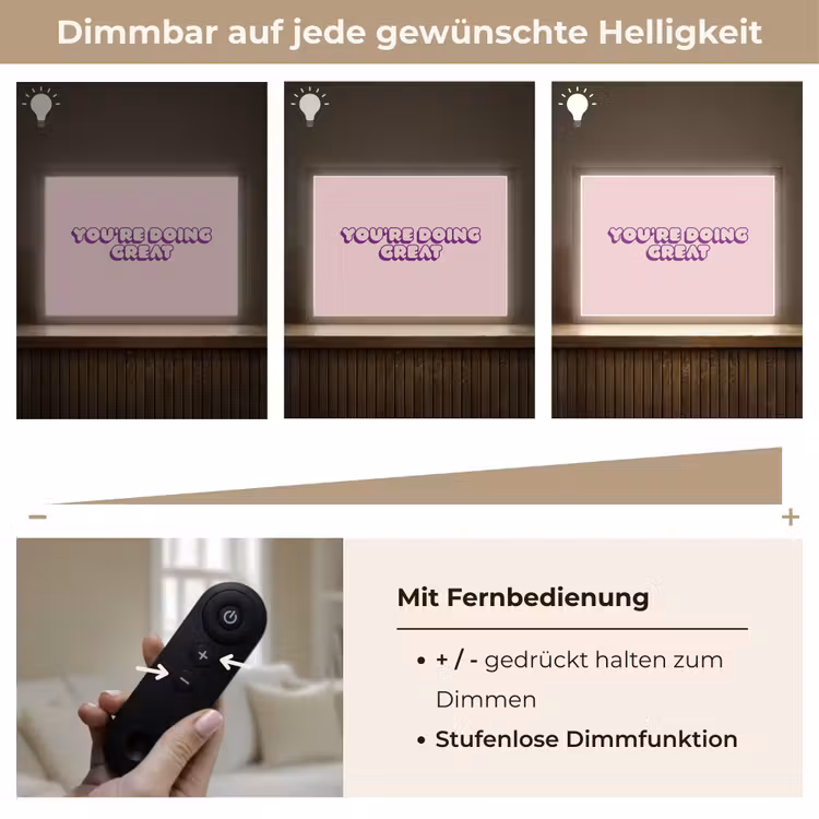 You're doing great - roze - 3D Light Box met batterij (Wandlamp) middel -USP_dimbaarDE