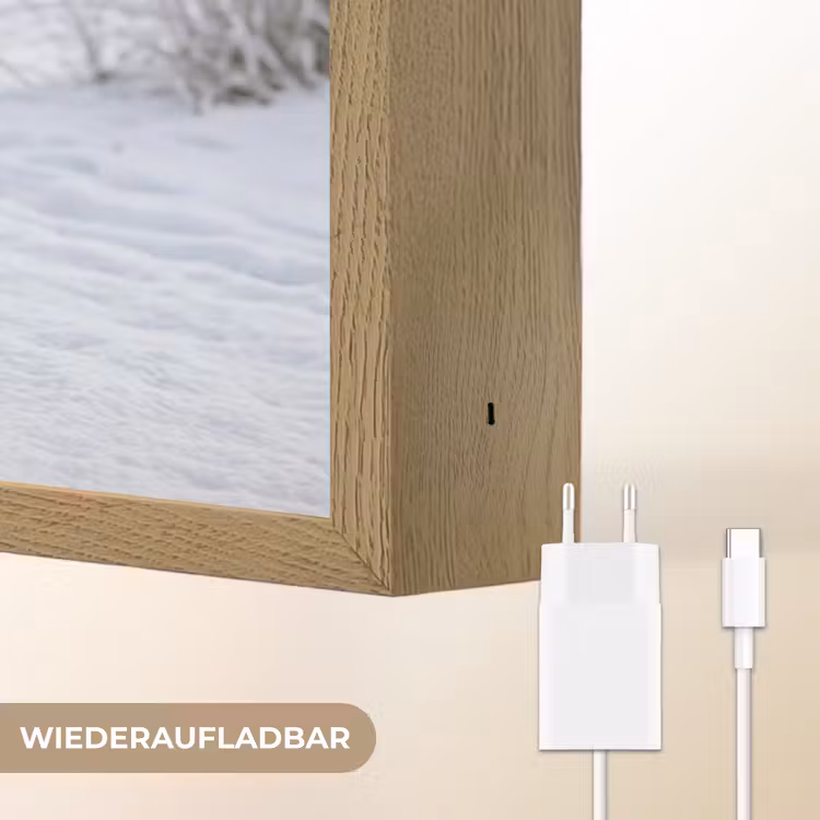 Duinen - Sneeuw - Strand - Winter - Serene Light Box met batterij (Wandlamp) middel -USP_websiteoplaadbaarDE