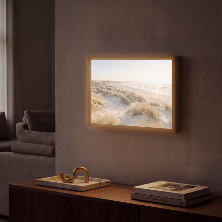 Duinen - Strand - Beige Light Box met batterij (Wandlamp) middel -sfeer1