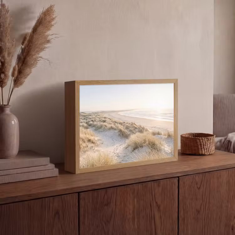 Duinen - Strand - Beige Light Box met batterij (Wandlamp) middel -sfeer2
