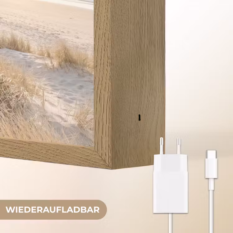 Duinen - Strand - Beige Light Box met batterij (Wandlamp) middel -USP_websiteoplaadbaarDE