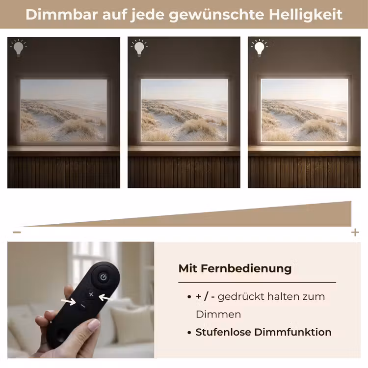 Duinen - Strand - Beige Light Box met batterij (Wandlamp) middel -USP_dimbaarDE