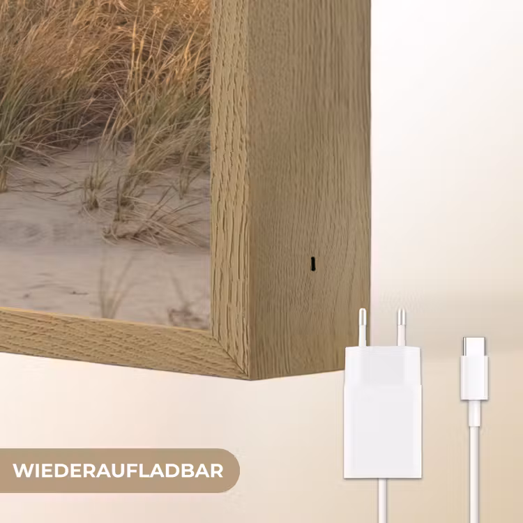 Duinlandschap - Zonsondergang - Strand Light Box met batterij (Wandlamp) middel -USP_websiteoplaadbaarDE