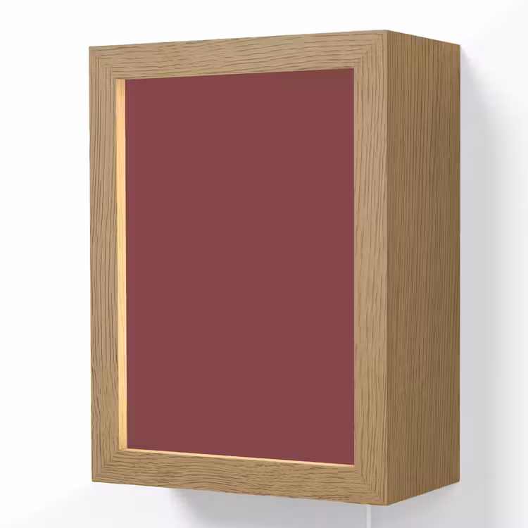 Dark - Garnet - Rood Light Box met kabel (Wandlamp) klein 929 -3d