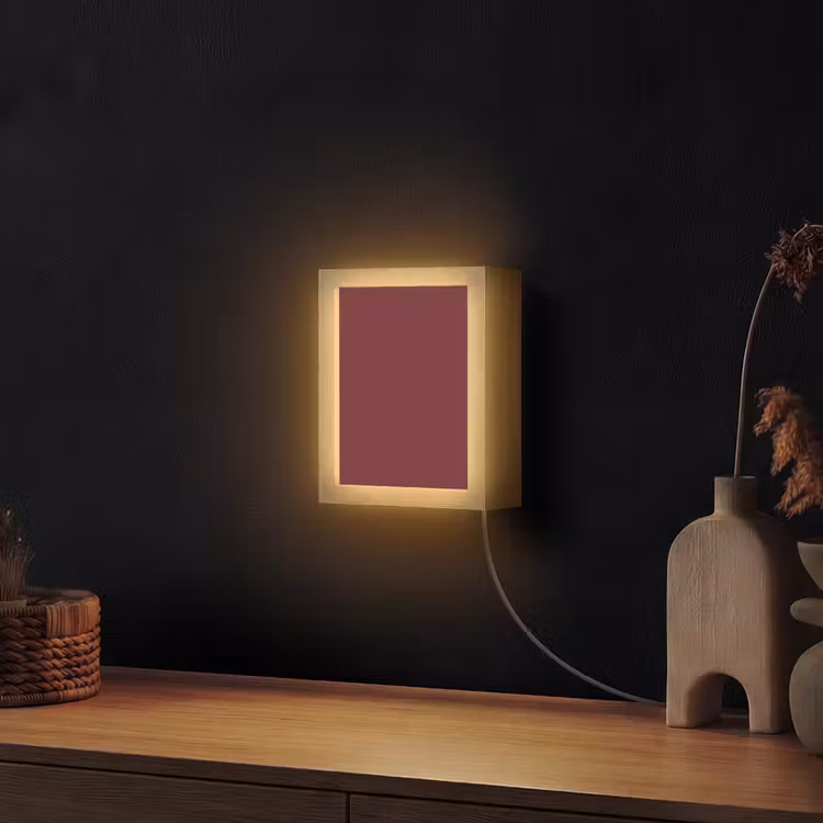 Dark - Garnet - Rood Light Box met kabel (Wandlamp) klein 929 -sfeer1