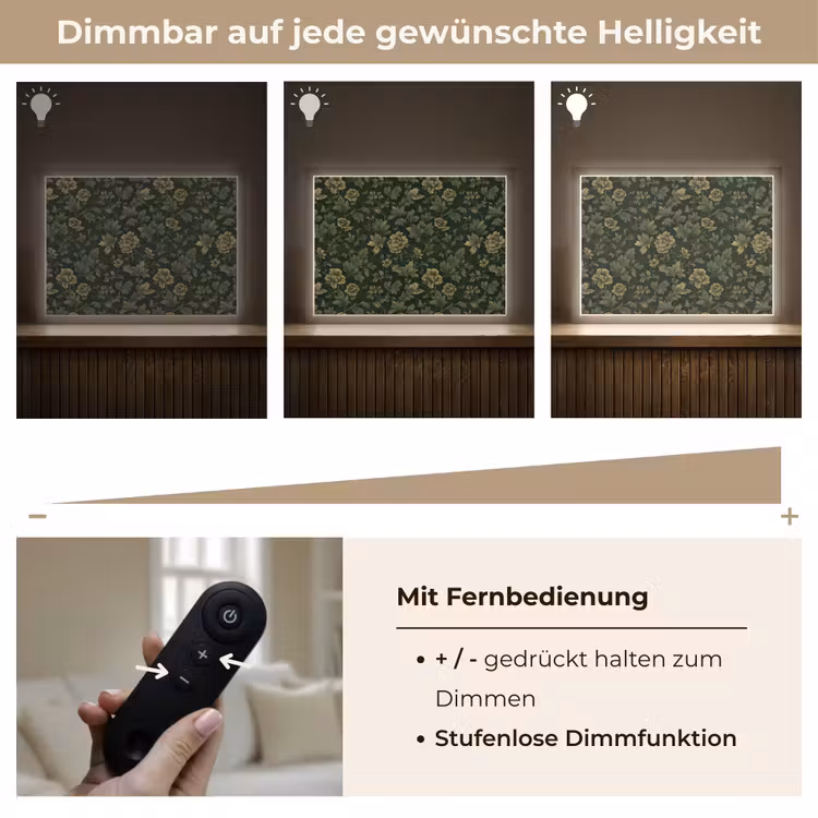 Donker - Groen - Goud - Botanisch Light Box met batterij (Wandlamp) middel 907 -USP_dimbaarDE