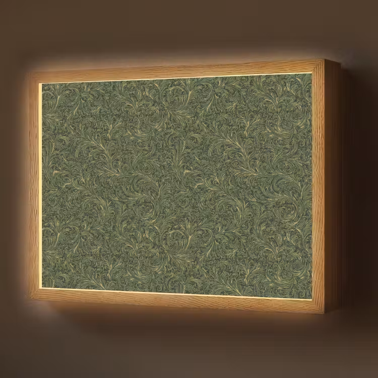 Donker - Groen - Krullend - Botanisch Light Box met batterij (Wandlamp) middel 907 -z3d_website