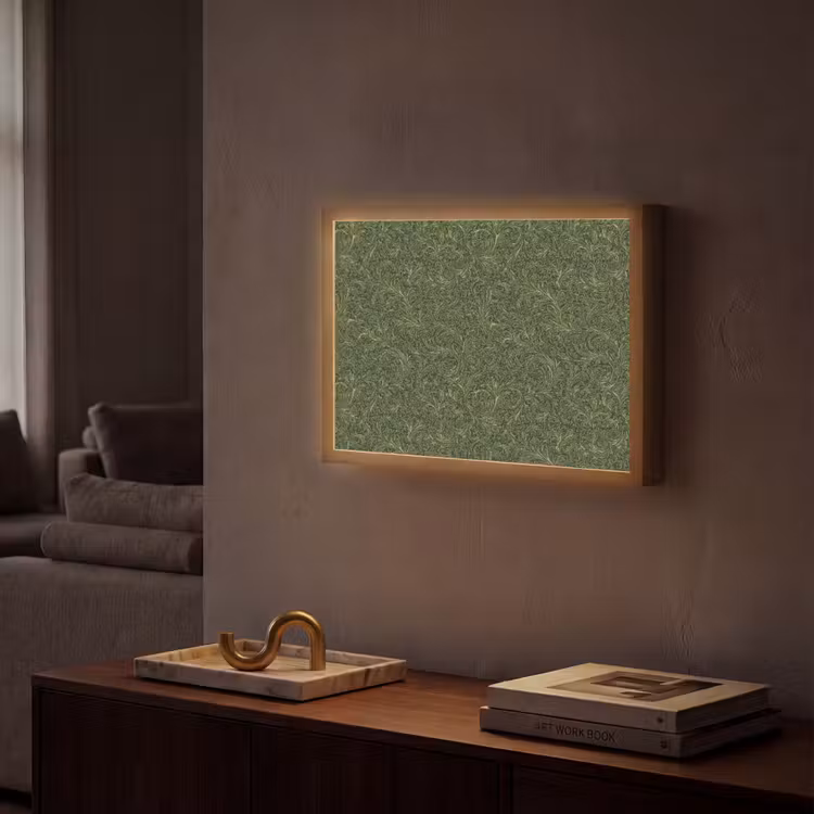 Donker - Groen - Krullend - Botanisch Light Box met batterij (Wandlamp) middel 907 -sfeer1