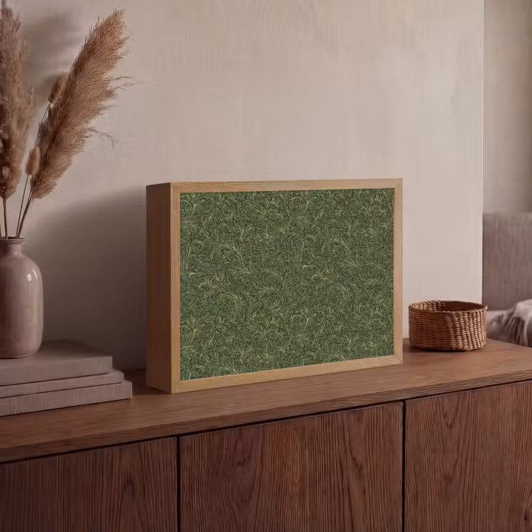 Donker - Groen - Krullend - Botanisch Light Box met batterij (Wandlamp) middel 907 -sfeer2
