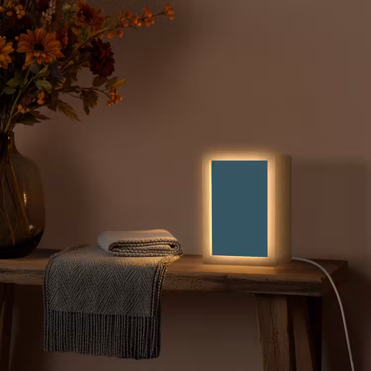 Dark - Indigo - Blauw Light Box met kabel (Wandlamp) klein 929 -sfeer4