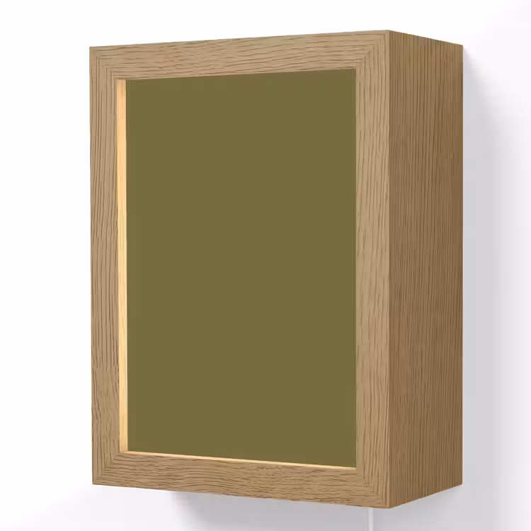 Dark - Olive - Groen Light Box met kabel (Wandlamp) klein 929 -3d