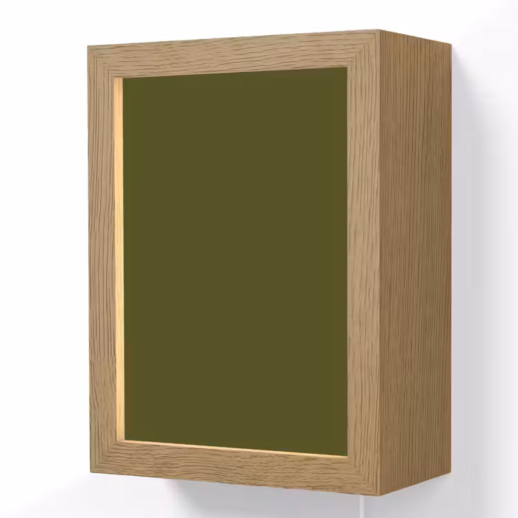 Dark - Olive - Groen Light Box met kabel (Wandlamp) klein 929 -3d