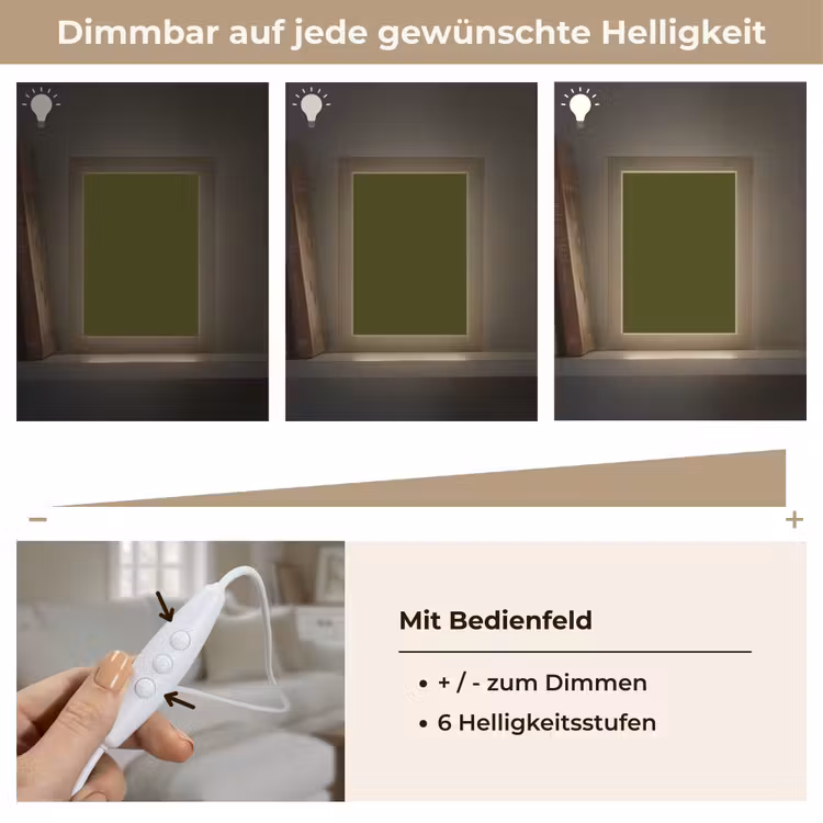 Dark - Olive - Groen Light Box met kabel (Wandlamp) klein 929 -USP_dimbaarDE