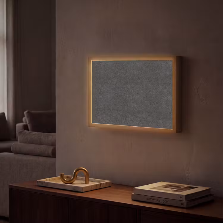 Donkergrijs - Asfaltstructuur - Ruw Light Box met batterij (Wandlamp) middel 907 -sfeer1