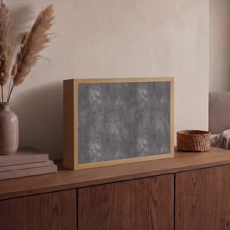 Donkergrijs - Ruw - Beton Light Box met batterij (Wandlamp) middel 907 -sfeer2