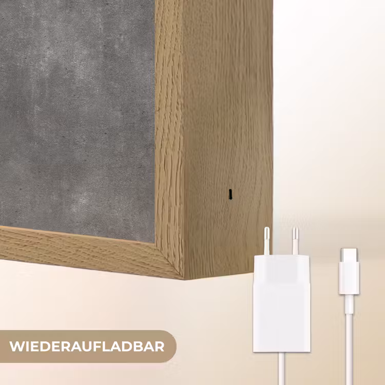 Donkergrijs - Ruw - Beton Light Box met batterij (Wandlamp) middel 907 -USP_websiteoplaadbaarDE