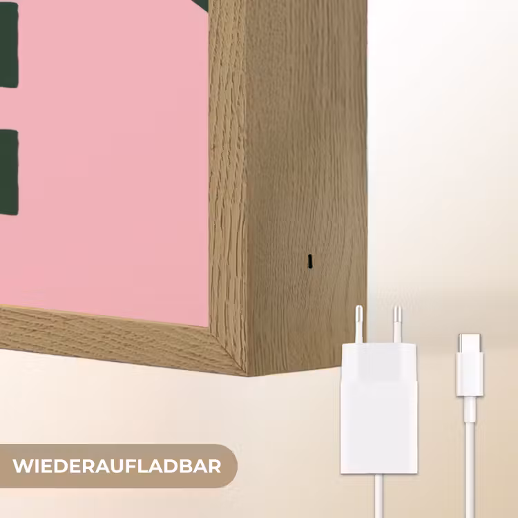 Donkergroen - Tekst - Schaduw - Grafisch Light Box met batterij (Wandlamp) middel -USP_websiteoplaadbaarDE