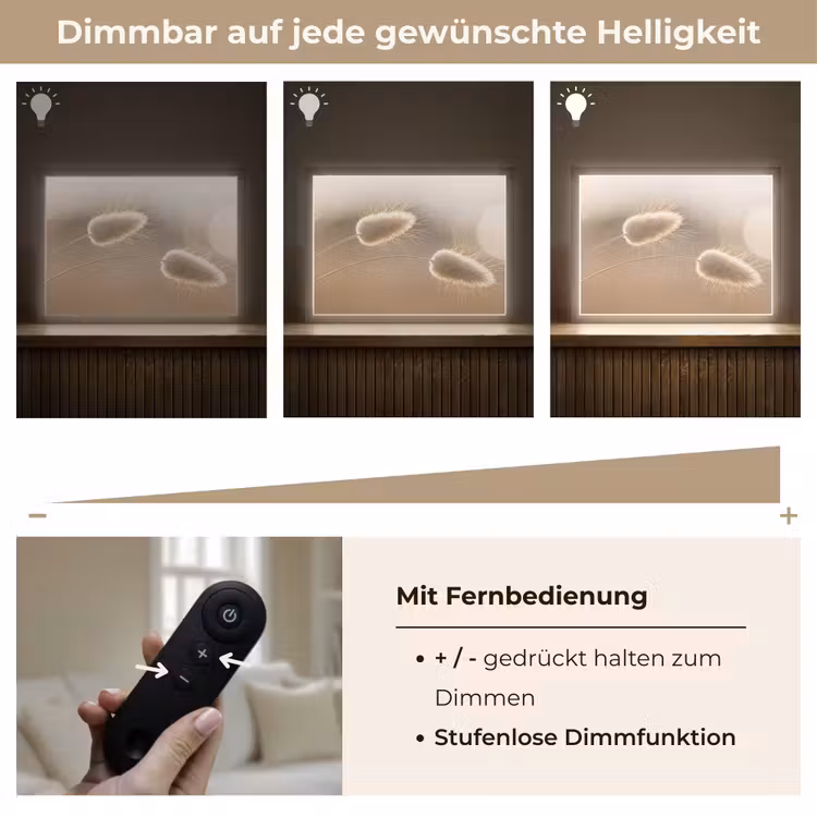 Hazestaartgras - Graanharen - Zonlicht Light Box met batterij (Wandlamp) middel -USP_dimbaarDE