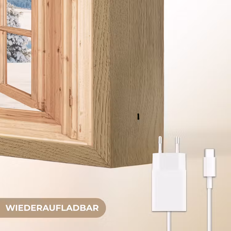 Doorkijk - Winterlandschap - Huisje - Bergen - Uitzicht Light Box met batterij (Wandlamp) middel -USP_websiteoplaadbaarDE