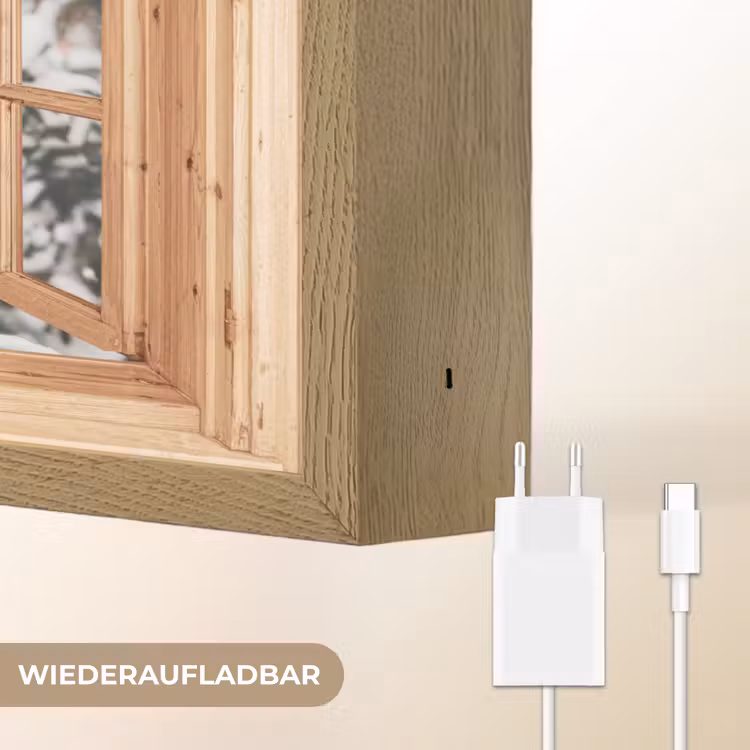 Doorkijk - Hert - Sneeuw - Winter - Bos - Dieren Light Box met batterij (Wandlamp) middel -USP_websiteoplaadbaarDE