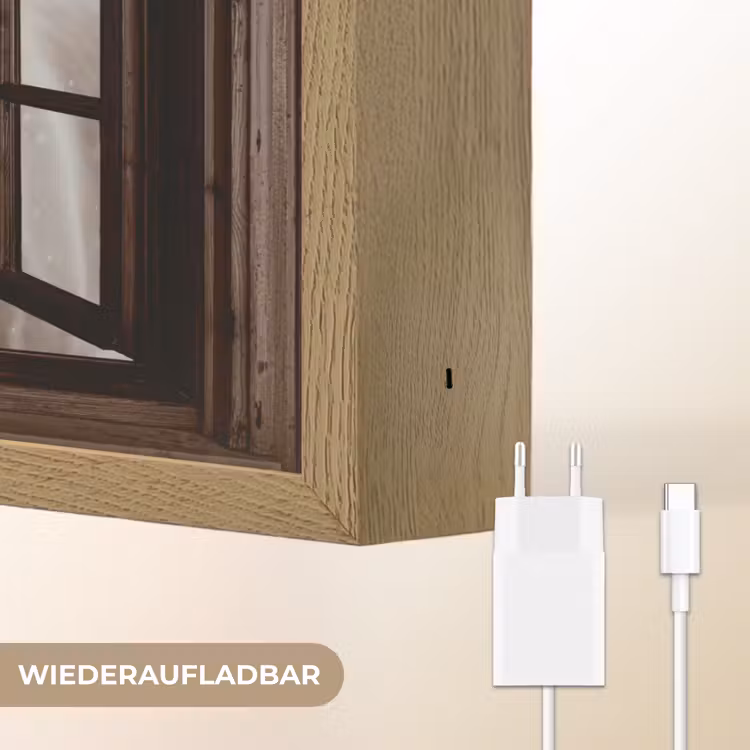 Doorkijk - Paard - Wit - Winterlandschap - Sneeuw Light Box met batterij (Wandlamp) middel -USP_websiteoplaadbaarDE