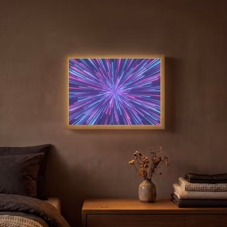 Dynamisch - Ruimte - Kleurrijk Light Box met batterij (Wandlamp) middel -sfeer4