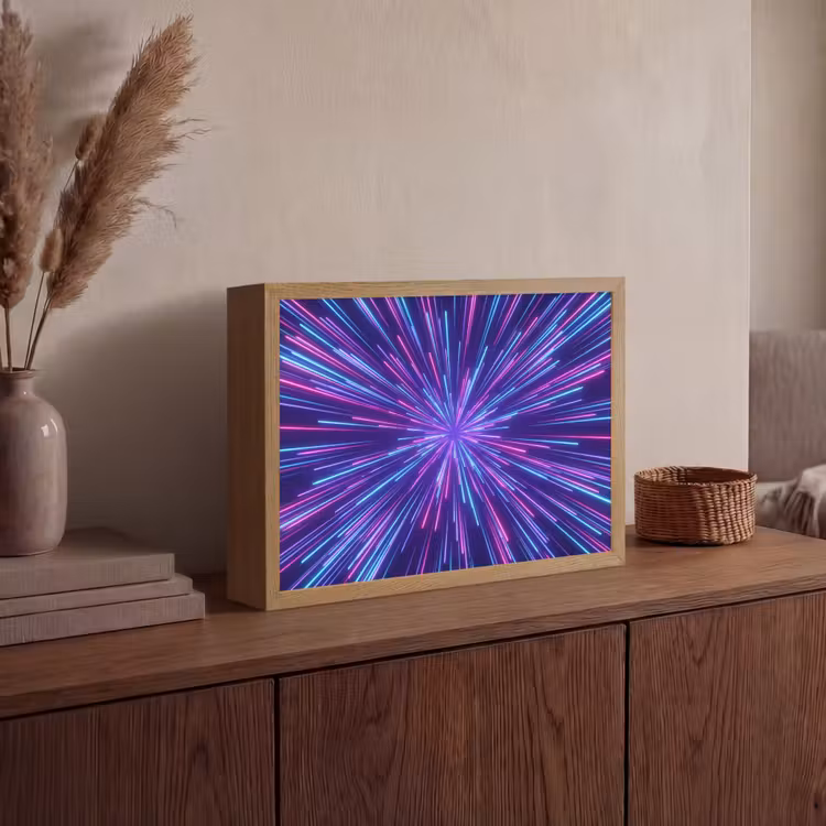 Dynamisch - Ruimte - Kleurrijk Light Box met batterij (Wandlamp) middel -sfeer2