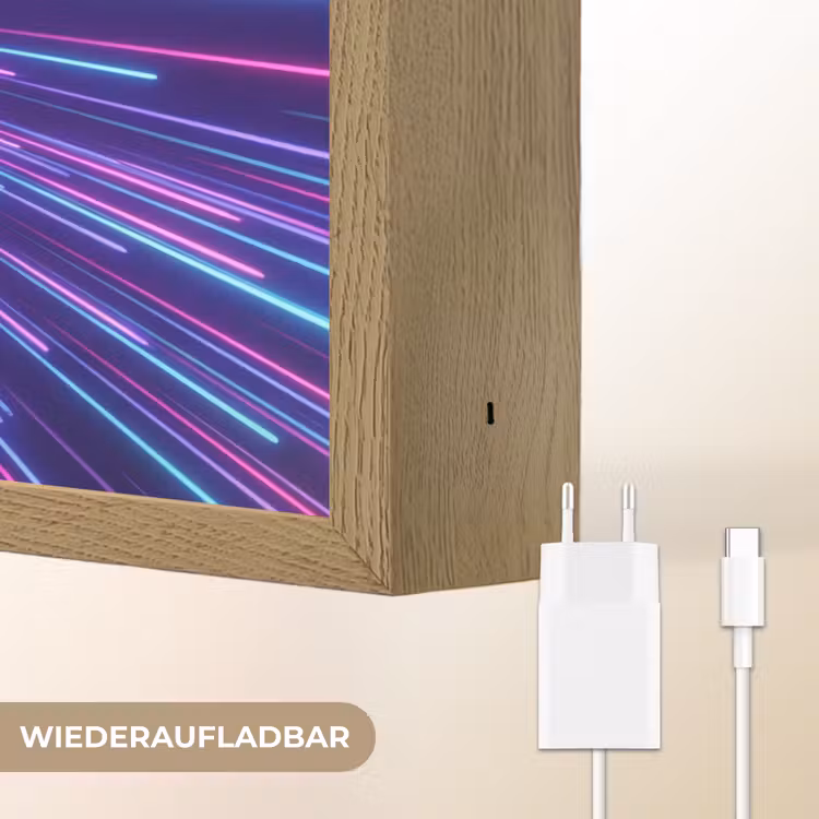 Dynamisch - Ruimte - Kleurrijk Light Box met batterij (Wandlamp) middel -USP_websiteoplaadbaarDE