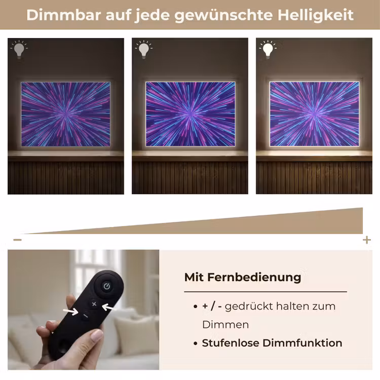 Dynamisch - Ruimte - Kleurrijk Light Box met batterij (Wandlamp) middel -USP_dimbaarDE