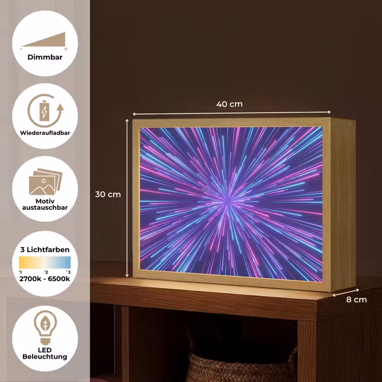 Dynamisch - Ruimte - Kleurrijk Light Box met batterij (Wandlamp) middel -USP_websiteoverzichtDE