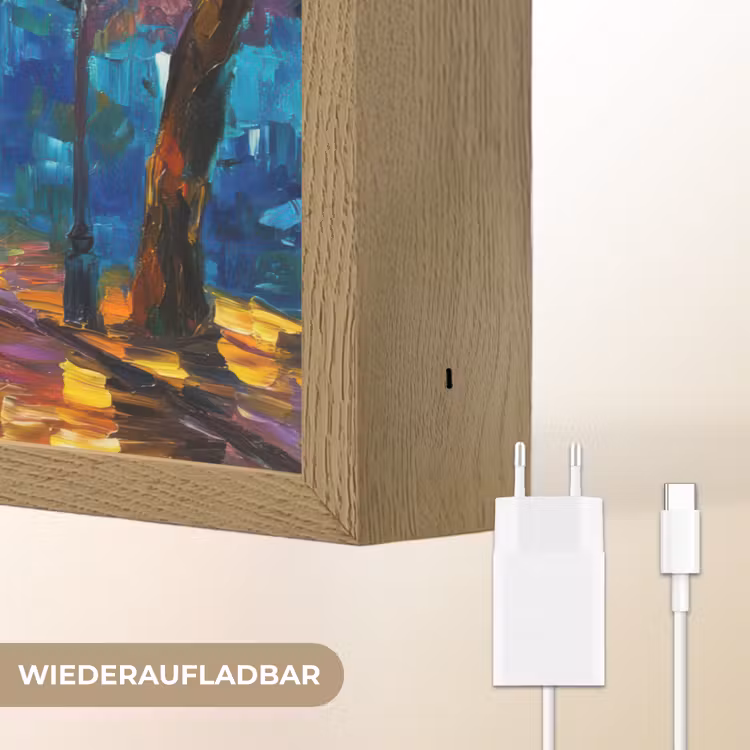 Koppel - Liefde - Bos - Kunst Light Box met batterij (Wandlamp) middel -USP_websiteoplaadbaarDE