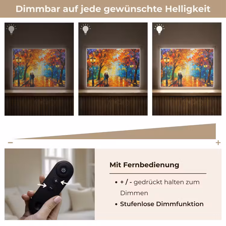 Koppel - Liefde - Bos - Kunst Light Box met batterij (Wandlamp) middel -USP_dimbaarDE
