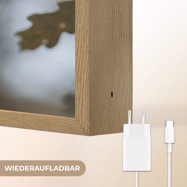 Eikel - Eikenblad - Bos - Herfst - Natuur Light Box met batterij (Wandlamp) middel -USP_websiteoplaadbaarDE