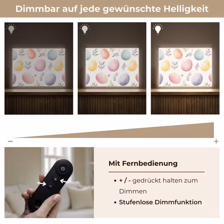 Eieren - Kleurrijk - Patroon Light Box met batterij (Wandlamp) middel -USP_dimbaarDE