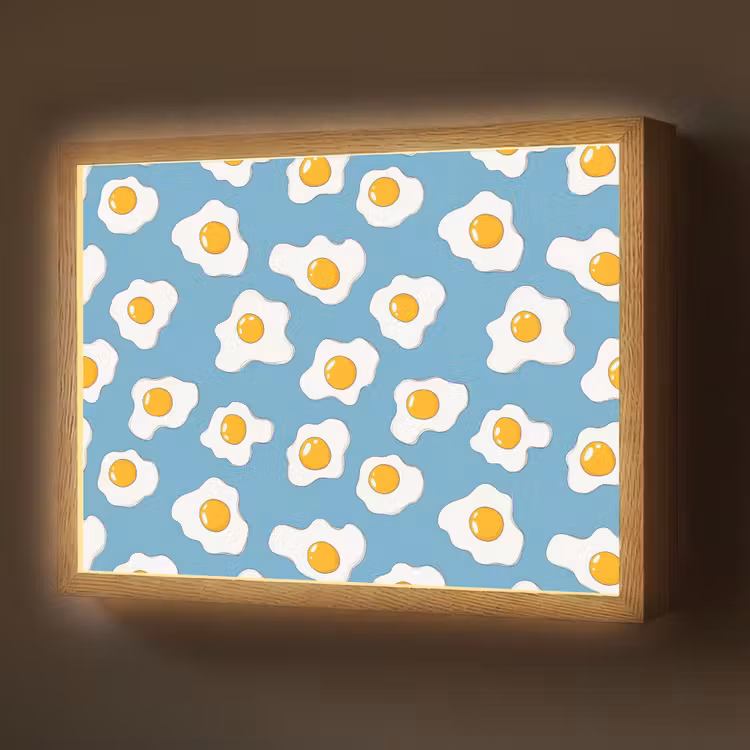 Eieren - Dooiers - Blauw Light Box met batterij (Wandlamp) middel 907 -z3d_website