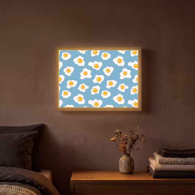 Eieren - Dooiers - Blauw Light Box met batterij (Wandlamp) middel 907 -sfeer4