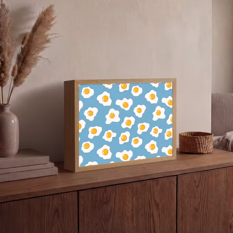 Eieren - Dooiers - Blauw Light Box met batterij (Wandlamp) middel 907 -sfeer2