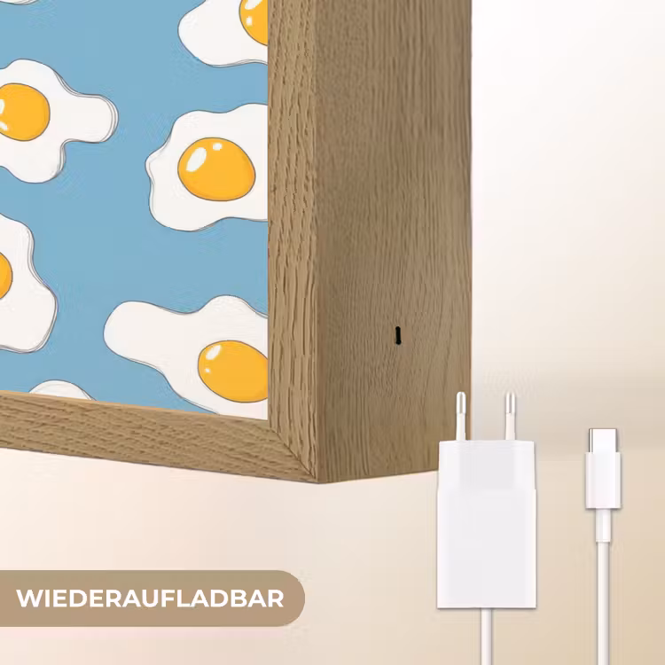 Eieren - Dooiers - Blauw Light Box met batterij (Wandlamp) middel 907 -USP_websiteoplaadbaarDE