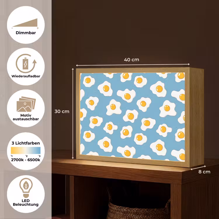 Eieren - Dooiers - Blauw Light Box met batterij (Wandlamp) middel 907 -USP_websiteoverzichtDE